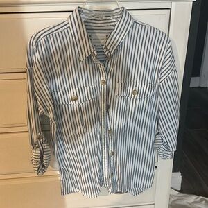 American eagle. Striped button up shirt size small